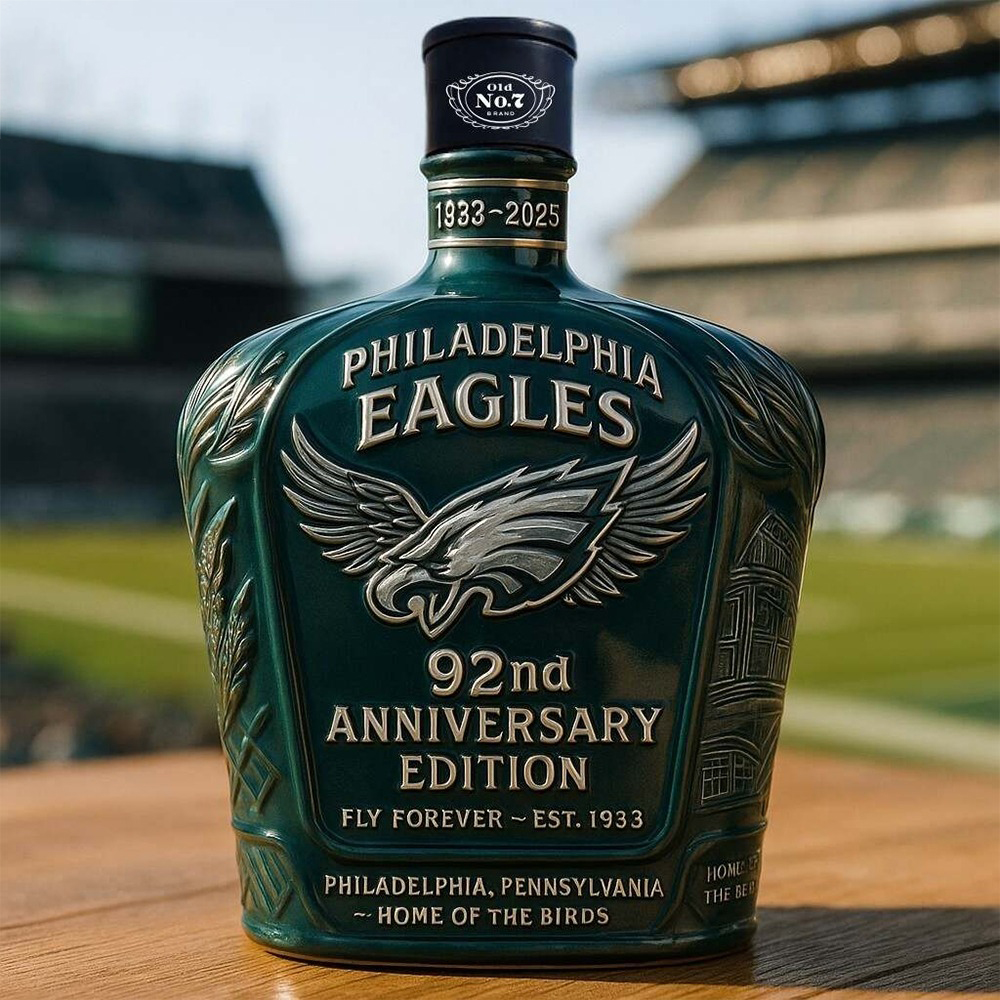 2025 Philadelphia Eagles 92Nd Anniversary Whiskey Bottle - Image 4