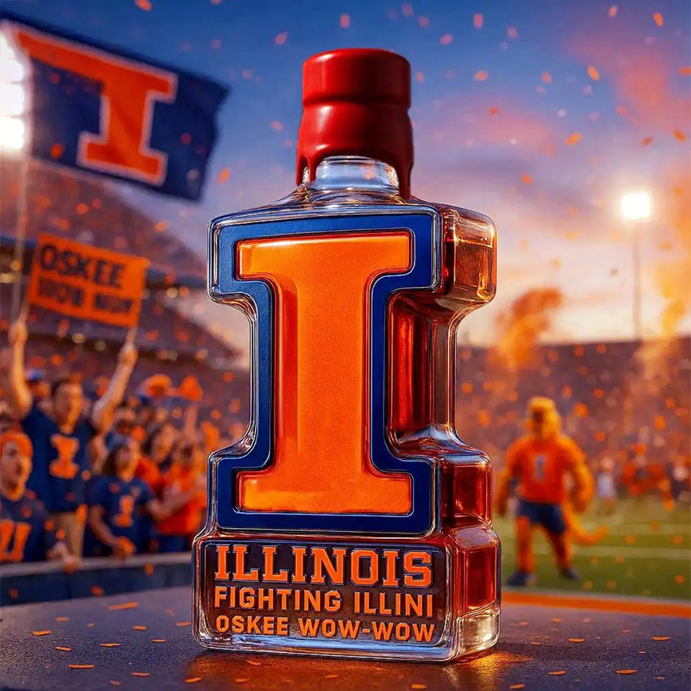Illinois Fighting Illini Limited Edition Collectors Whiskey Bottle 2025 - Image 5