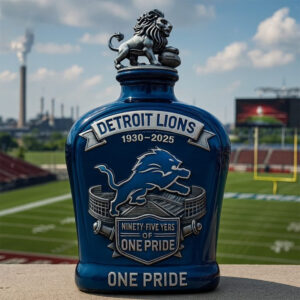 Detroit Lions 95Th Anniversary One Pride Whiskey Bottle Decanter
