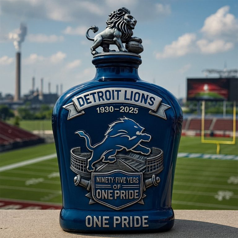 Detroit Lions 95Th Anniversary One Pride Whiskey Bottle Decanter