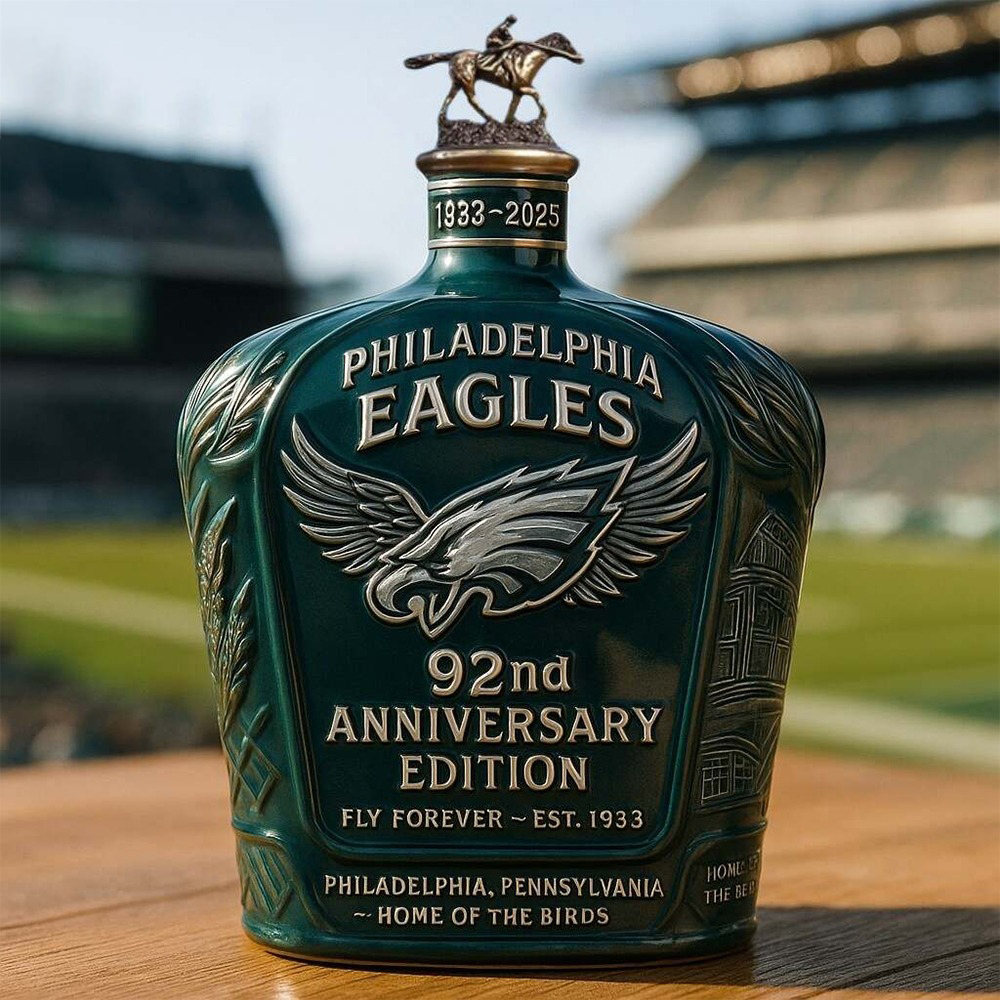 2025 Philadelphia Eagles 92Nd Anniversary Whiskey Bottle - Image 2