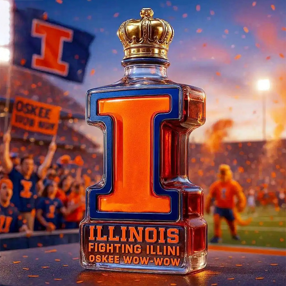 Illinois Fighting Illini Limited Edition Collectors Whiskey Bottle 2025