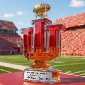 Indiana Hoosiers 2025 Championship Commemorative Trophy Whiskey Bottle