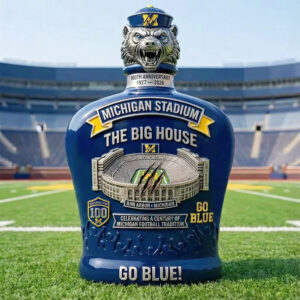 Michigan Stadium 100Th Anniversary Whiskey Bottle Decanter