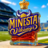 Minnesota Vikings Crown Logo Glass Trophy Whiskey Bottle
