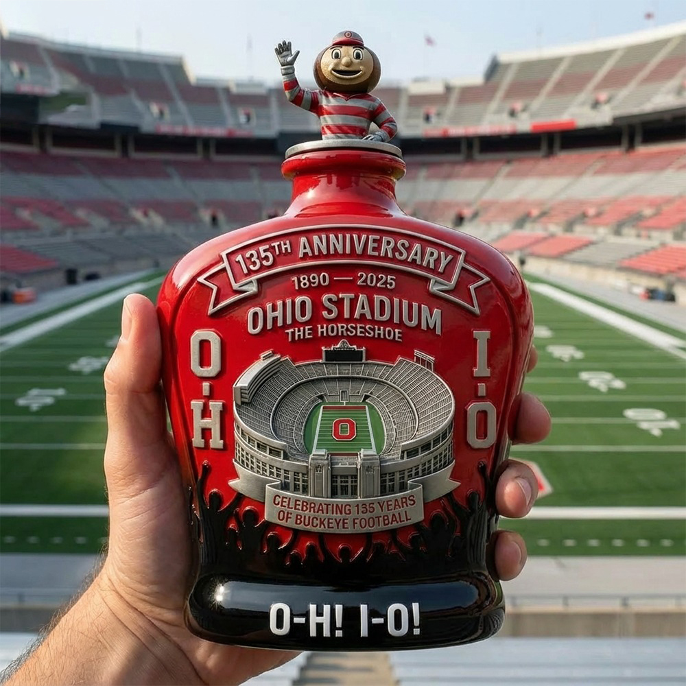 Ohio State Stadium 135Th Anniversary Collectible Whiskey Bottle Buckeyes Fan Gift 2025