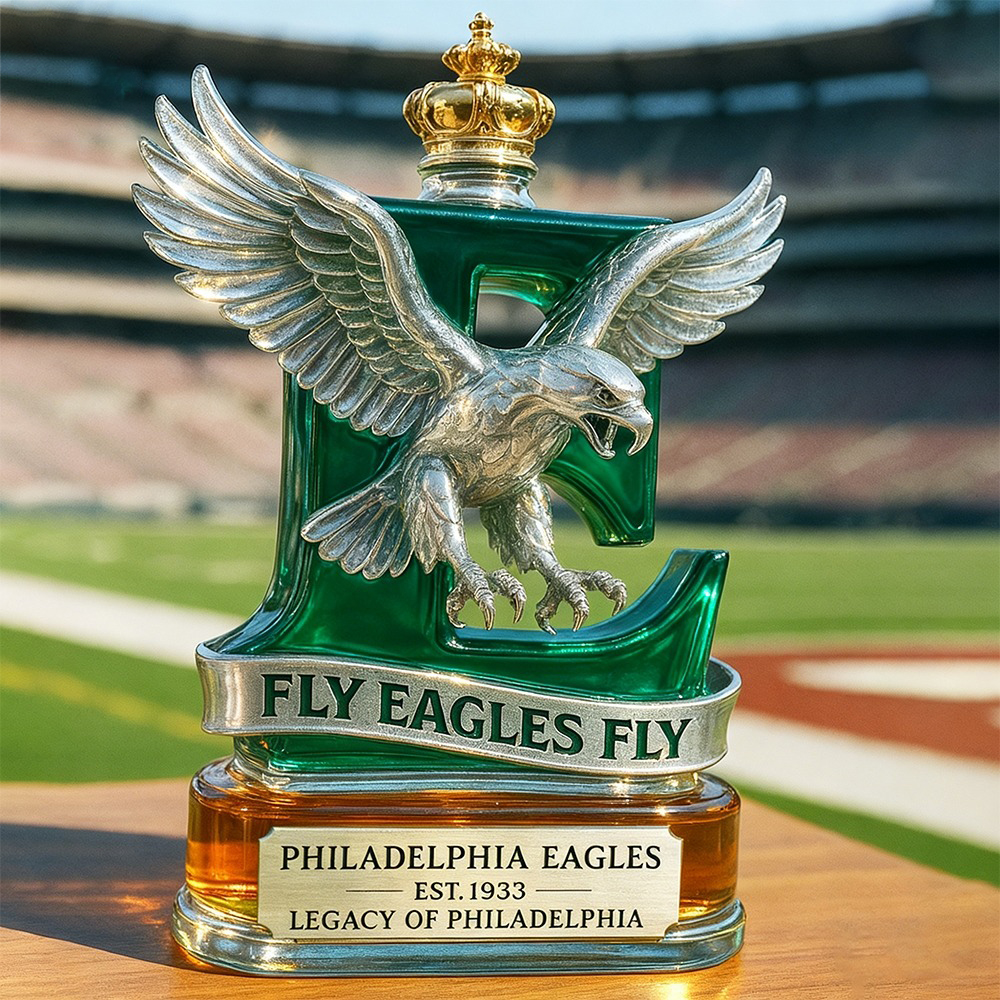 Philadelphia Eagles Fly Eagles Fly Crown Eagle Trophy Whiskey Bottle