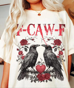Retro Raven Anti Valentine, Trendy F-Caw-F Crow, Gothic Dark Romance, Galentine&rsquo;s Day Clipart, Anti Love Valentine Shirt