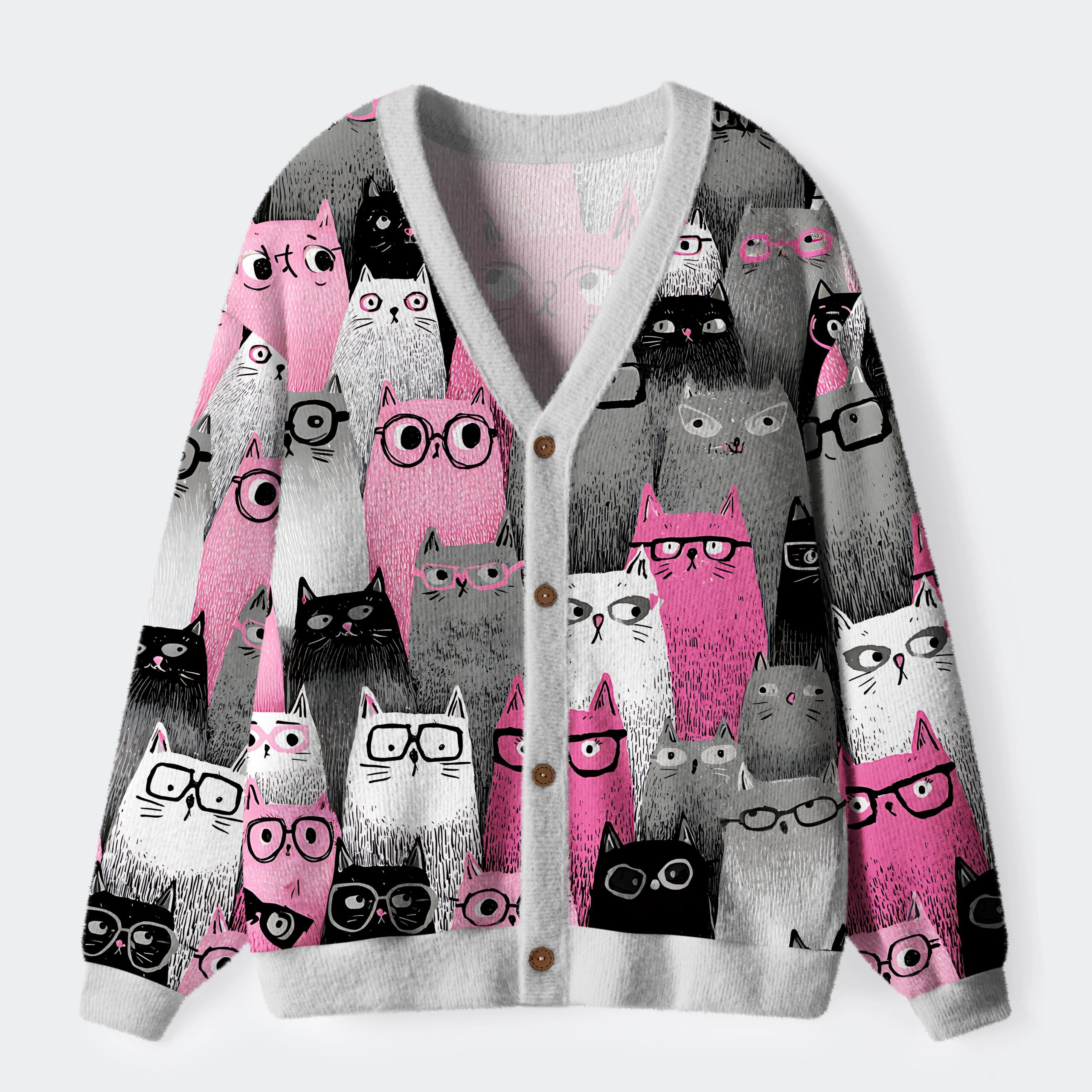 Cats With Attitude Ugly Cardigan Sweater