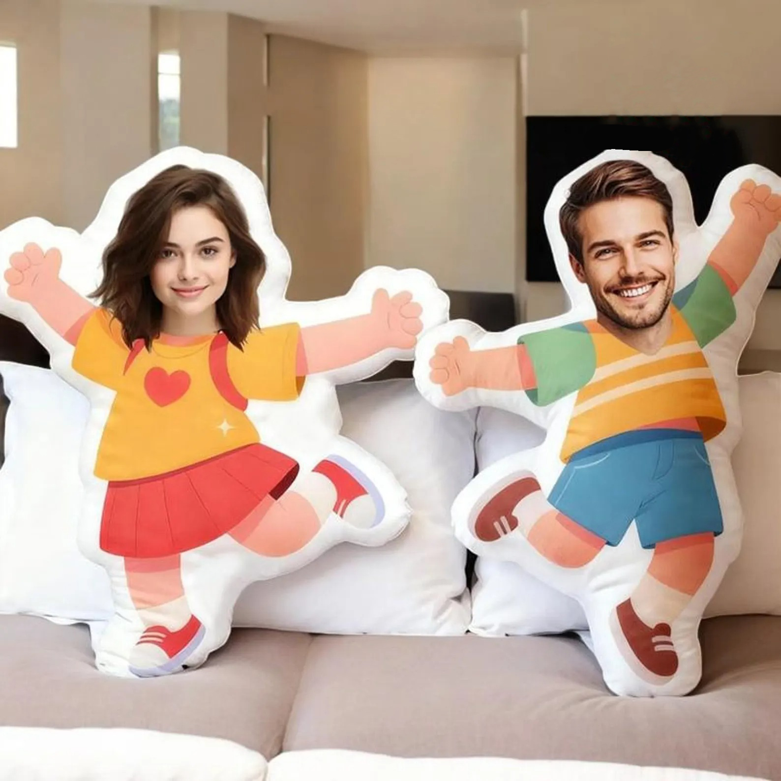 Funny Custom Face Pillow Personalized Photo Cushion Gift for Couple Girlfriend Boyfriend Husband Wife Holiday Decor - Image 7