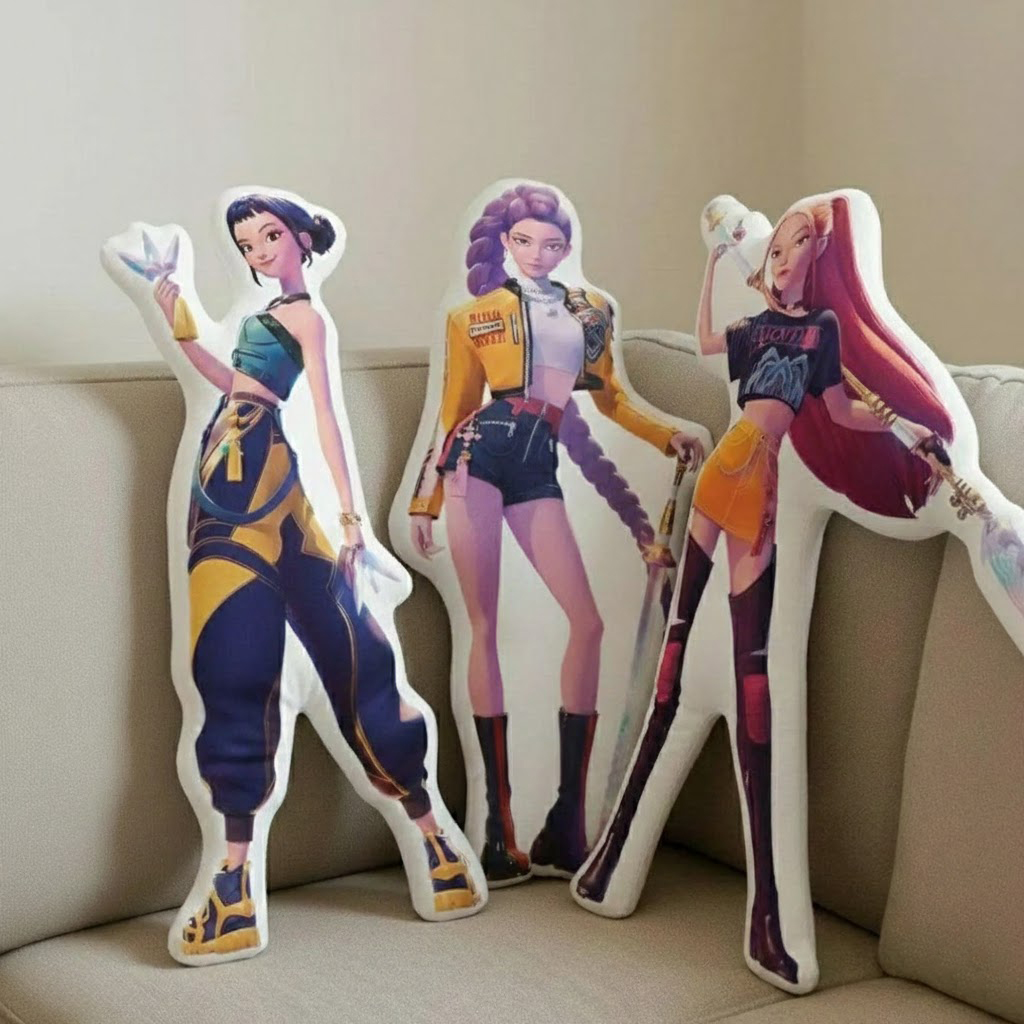 Cute Chibi Huntrix Pillow – Rumi Mira Zoey Warrior Plush, K-pop Demon Hunter, Personalized Kids Gift, Adorable Christmas Present - Image 2