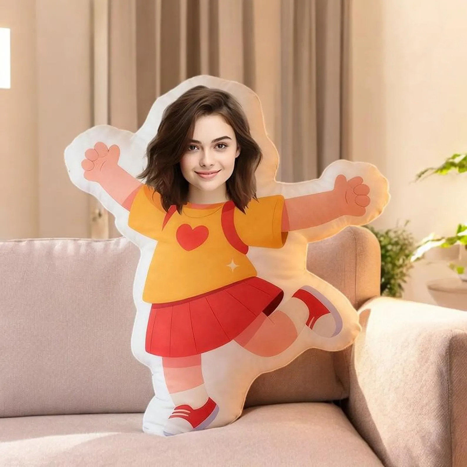 Funny Custom Face Pillow Personalized Photo Cushion Gift for Couple Girlfriend Boyfriend Husband Wife Holiday Decor - Image 3