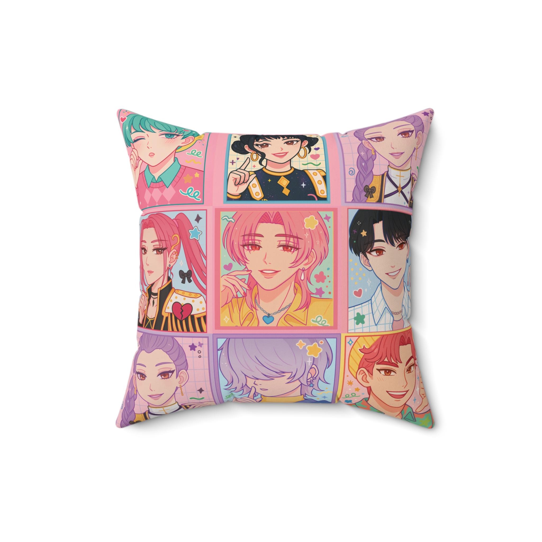 K-pop Idol Anime Grid Pillow Case - Image 3