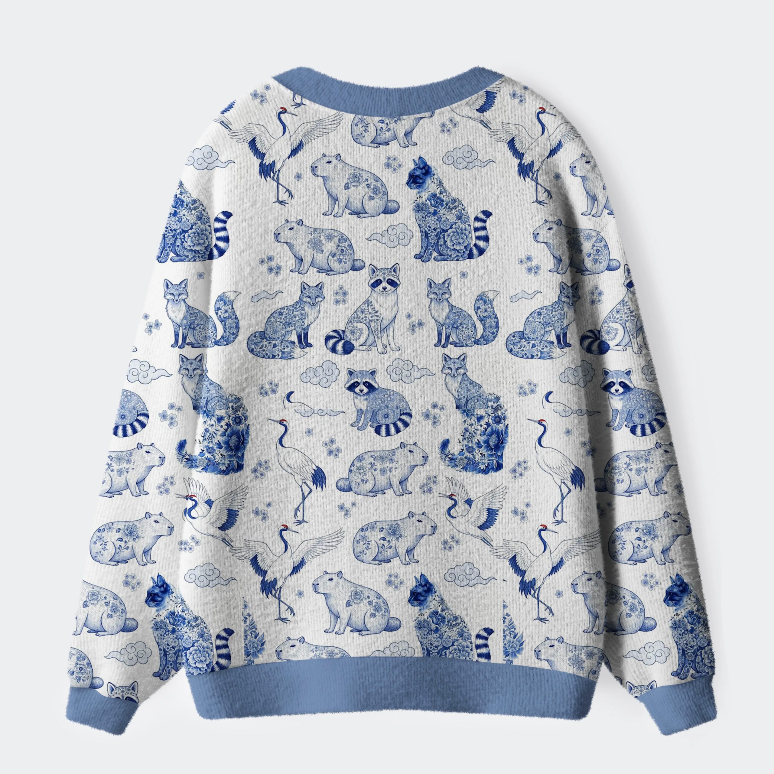 Floral Adorned Animals In Harmony Ugly Cardigan Sweater - Image 2