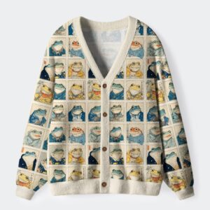 Many Frogs Are Watching You Ugly Cardigan Sweater