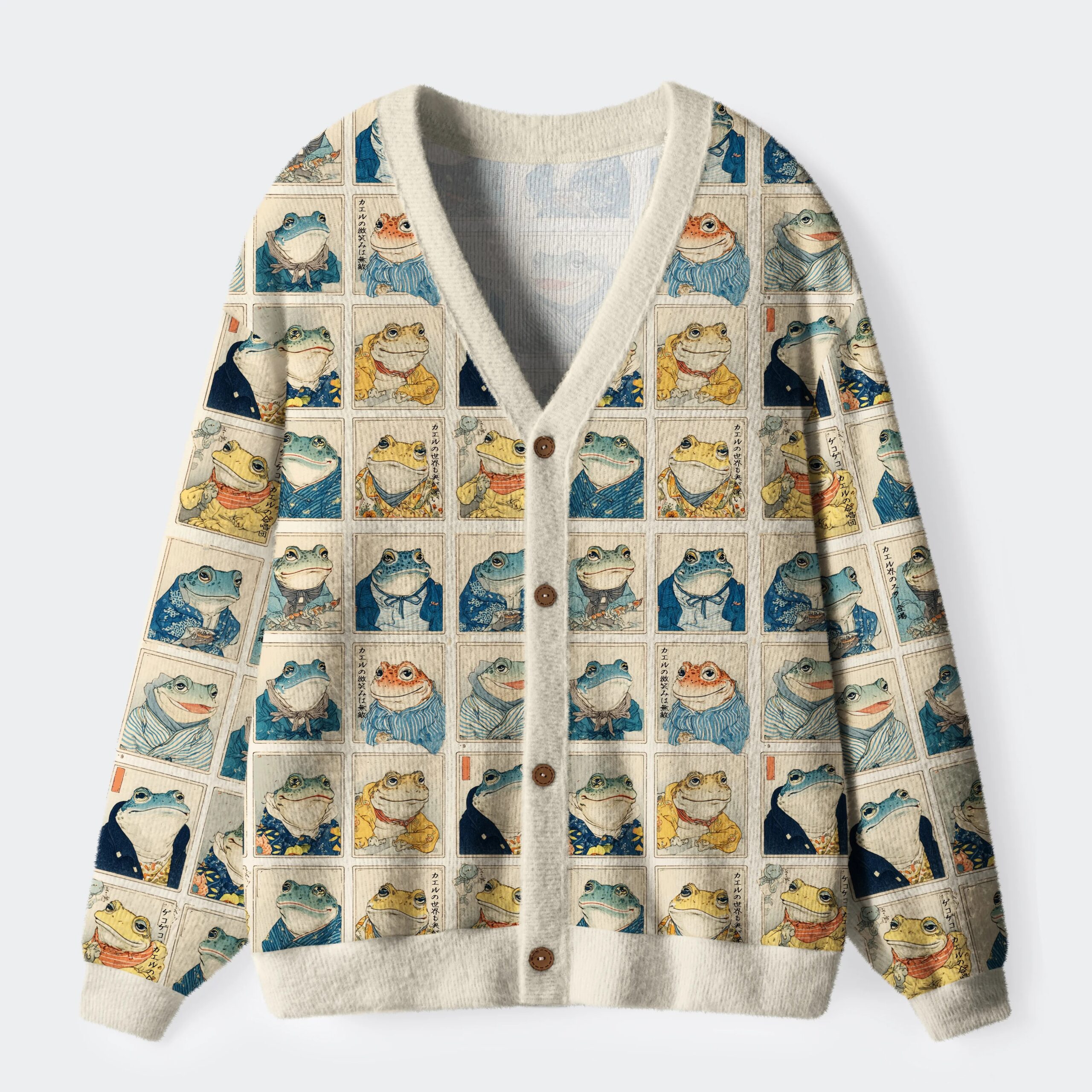 Many Frogs Are Watching You Ugly Cardigan Sweater