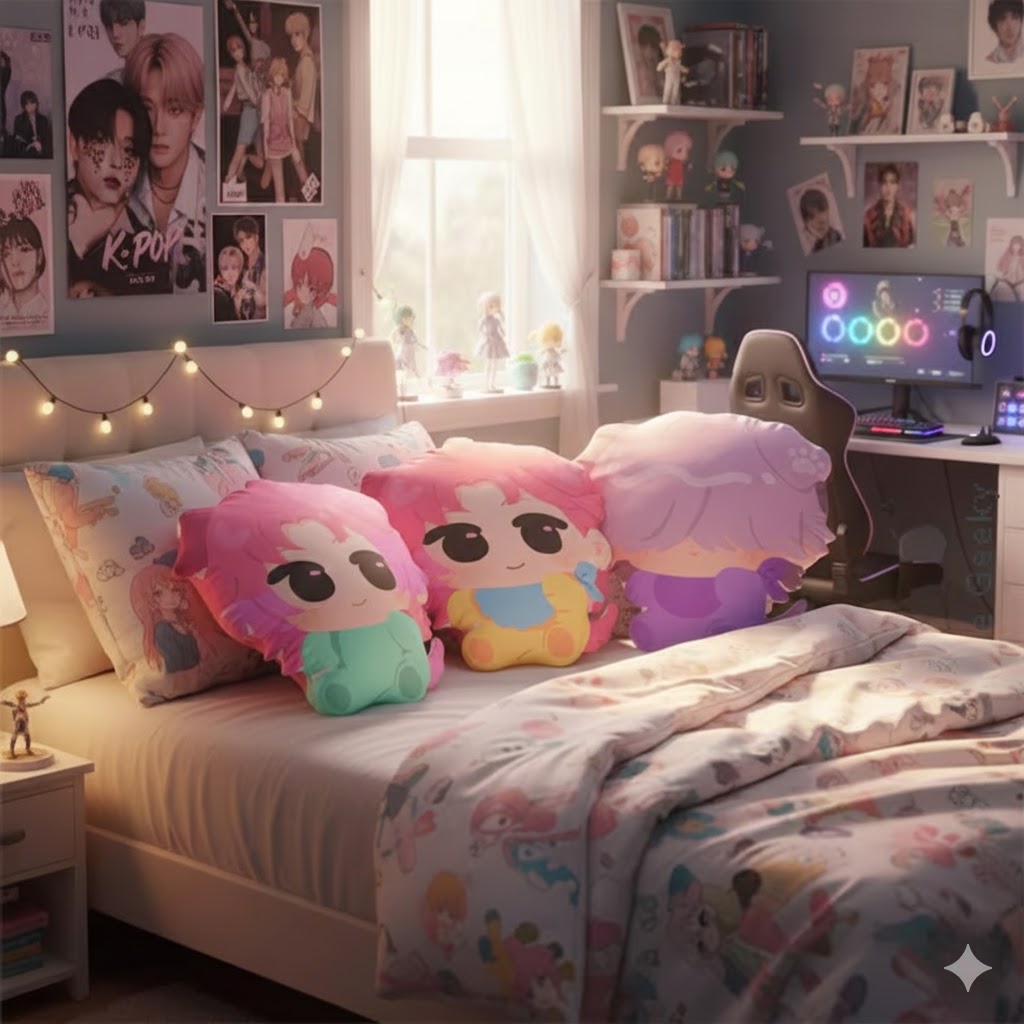 Kawaii Blue-Haired Chibi Cat-Girl Plush