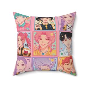 K-pop Idol Anime Grid Pillow Case
