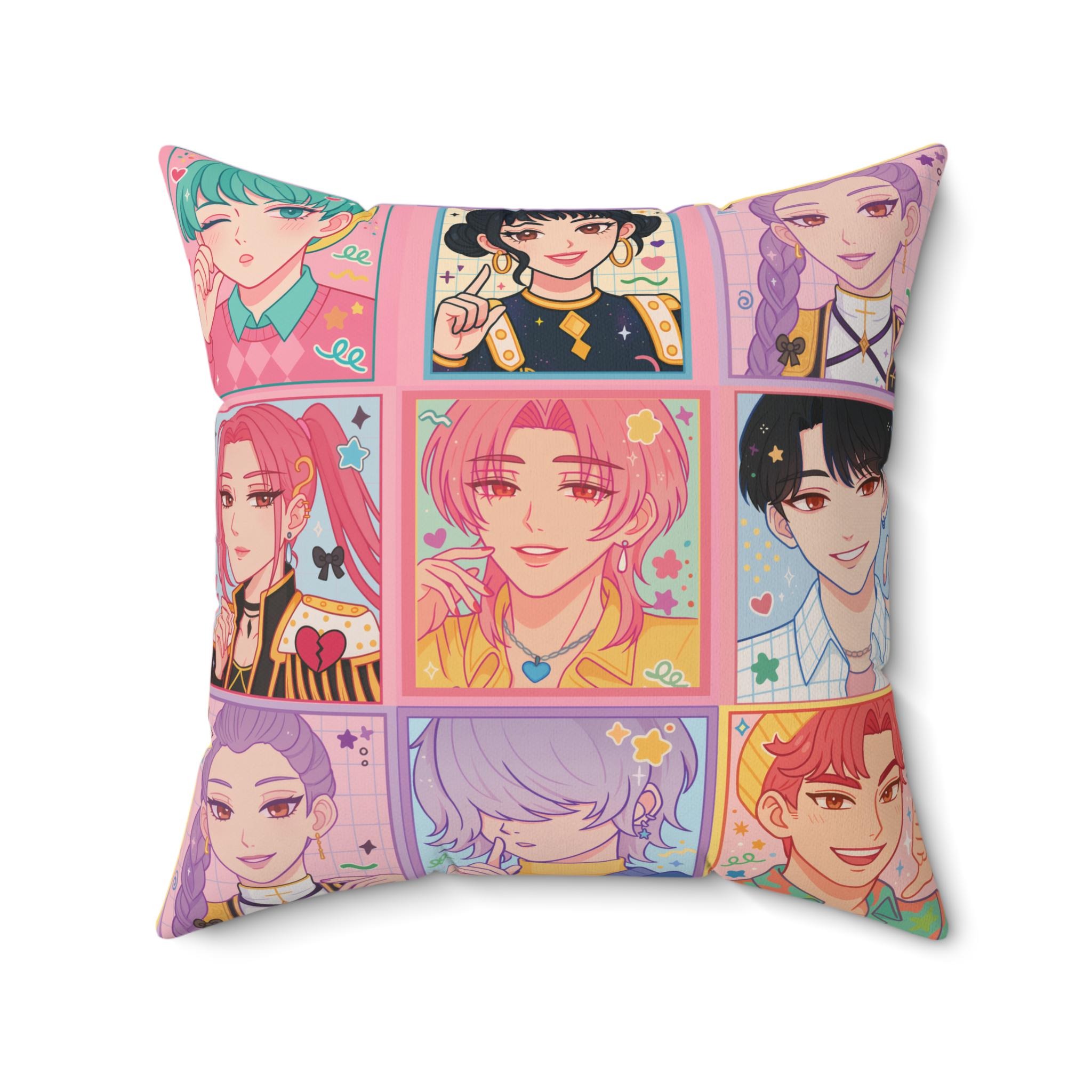 K-pop Idol Anime Grid Pillow Case