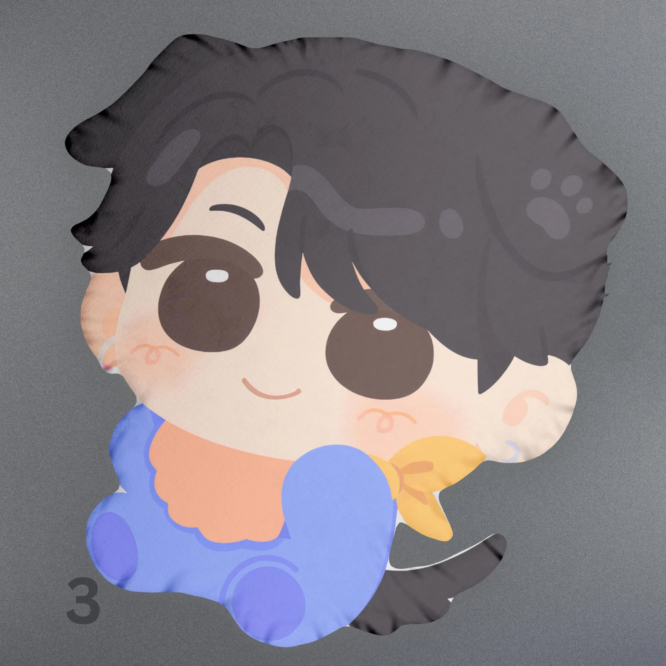 Kawaii Blue-Haired Chibi Cat-Girl Plush - Image 6