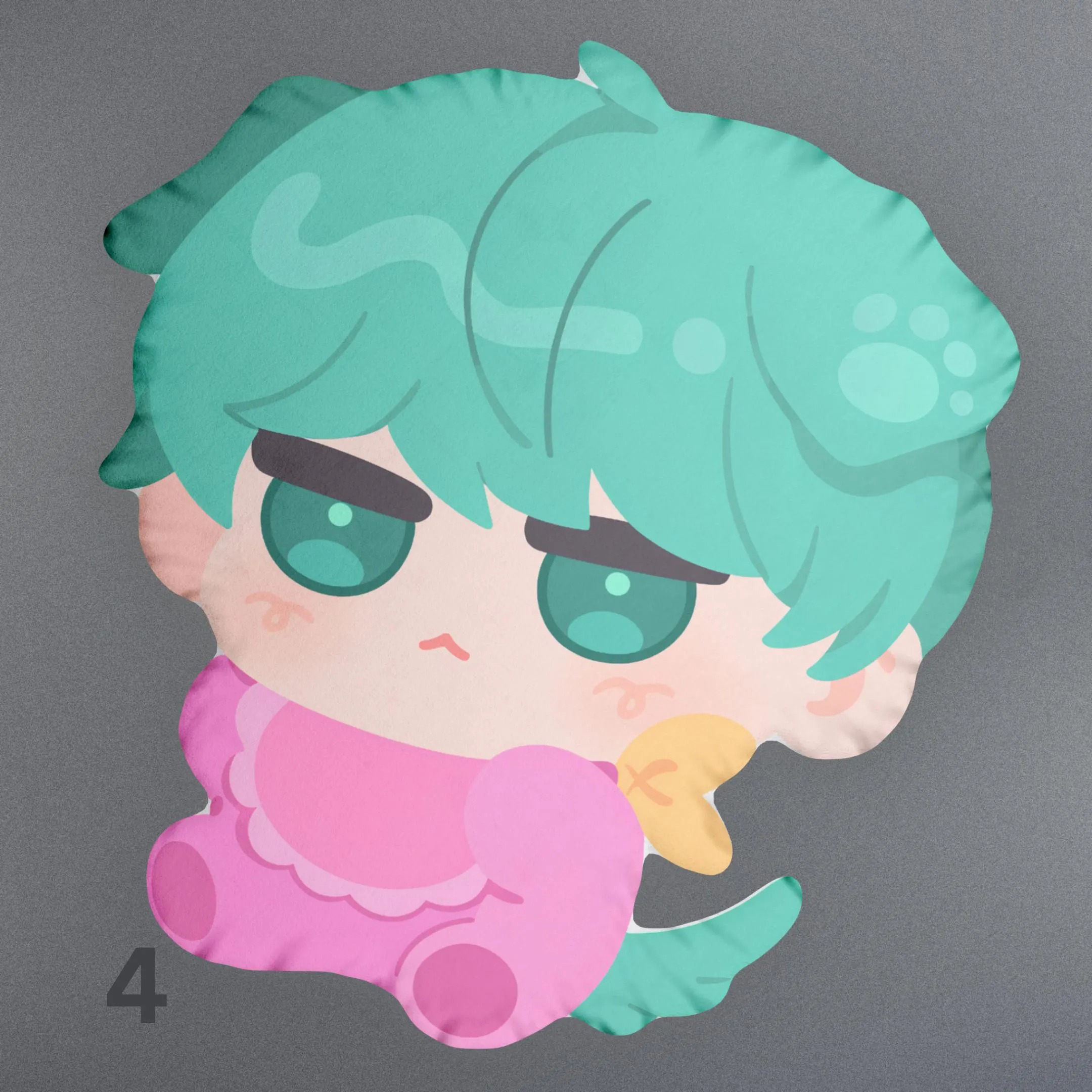 Kawaii Blue-Haired Chibi Cat-Girl Plush - Image 4