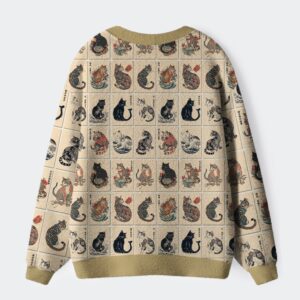 Alternative view of The Bold And The Inked Cats Ugly Cardigan Sweater