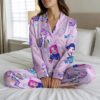 Huntrix Mira Rumi Joey Satin Pajamas Set, Girl Group K-Pop Sleepwear, KPop Demon Hunters Pajamas, Gift for Kpop Lovers, Demon Hunters Pajama