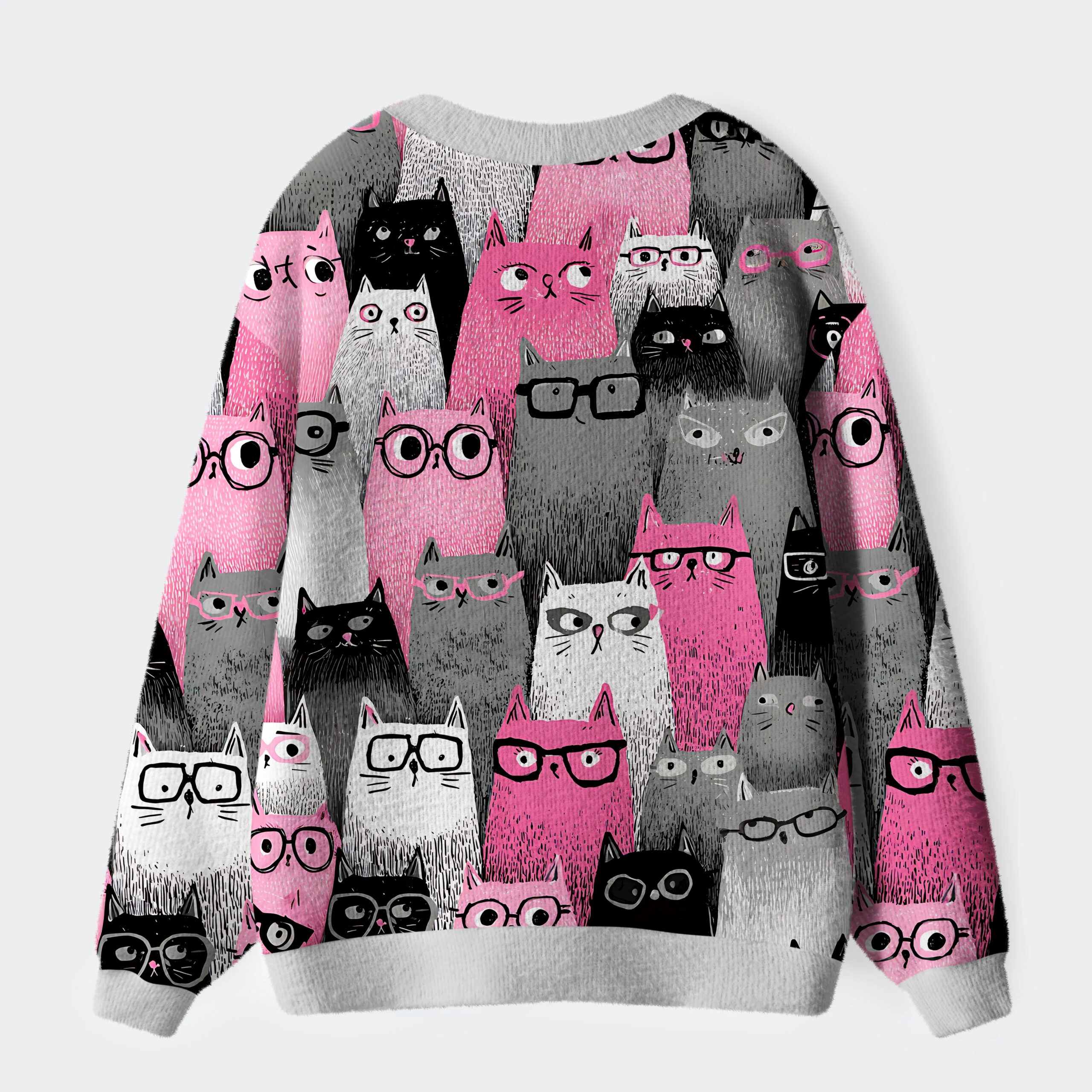 Cats With Attitude Ugly Cardigan Sweater - Image 2