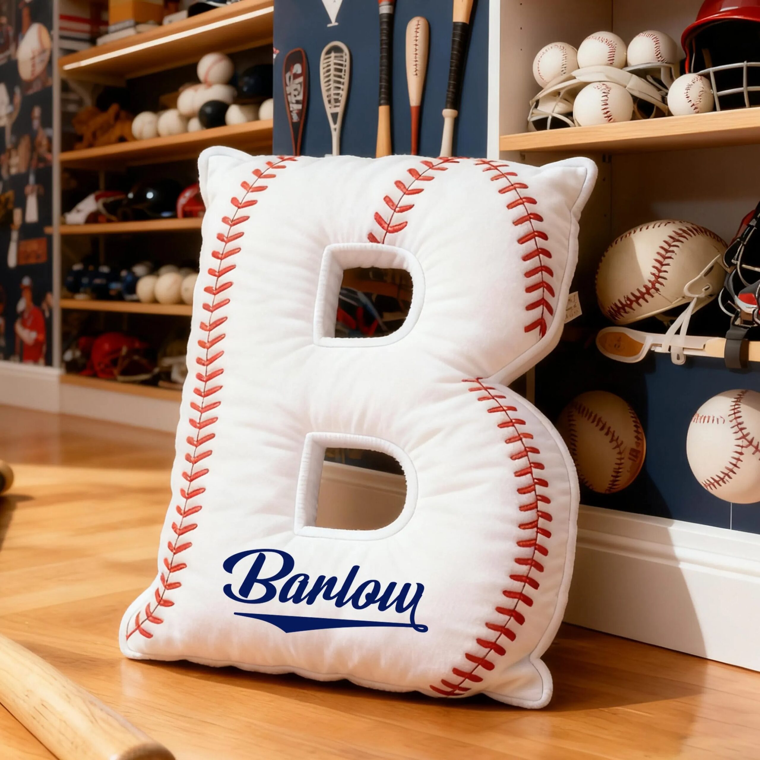 Personalized Baseball Themed Letter Shaped Pillow with Custom Name, Baseball Sports Fans gifts, Baseball Player Gift,Sport Baseball - Image 6