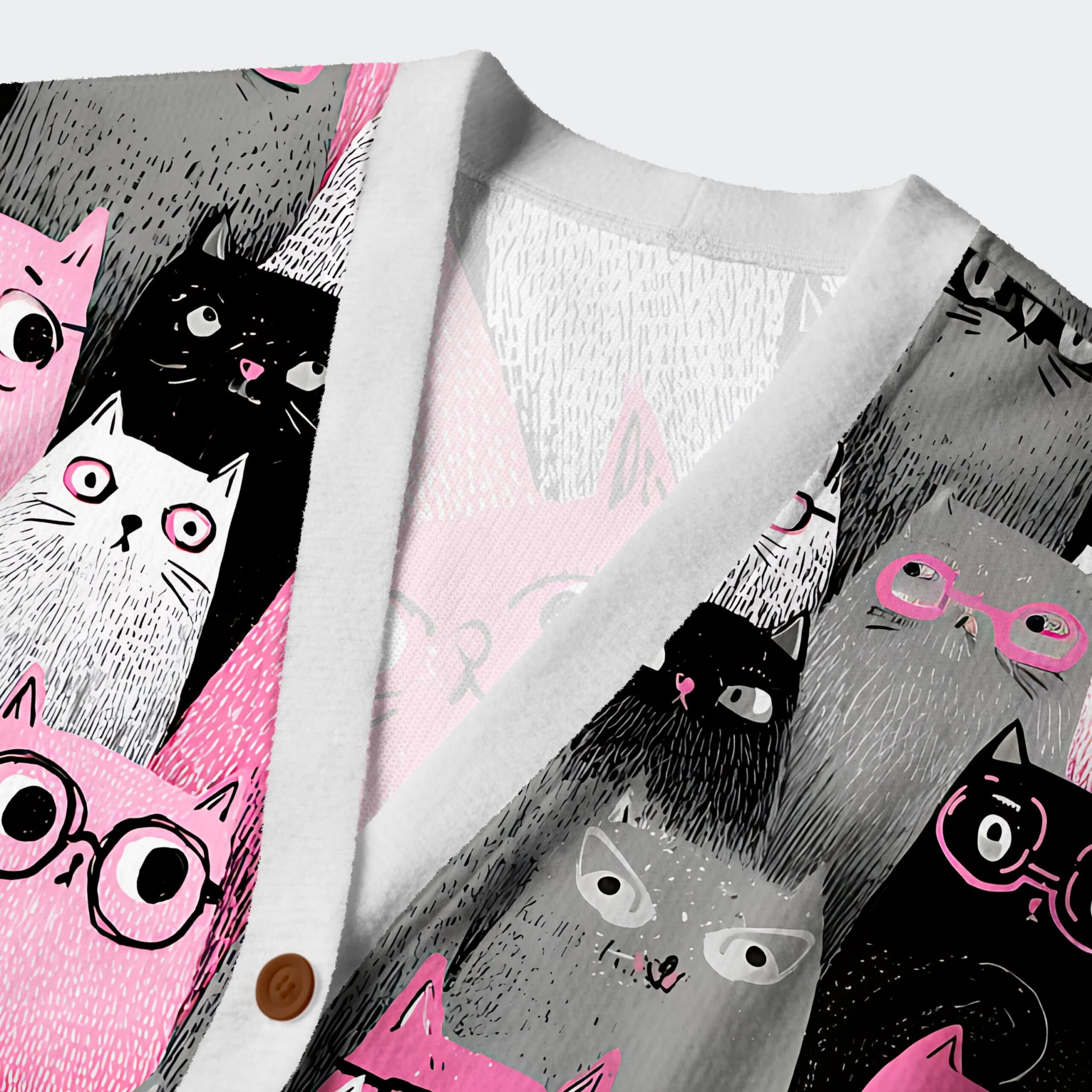 Cats With Attitude Ugly Cardigan Sweater - Image 3