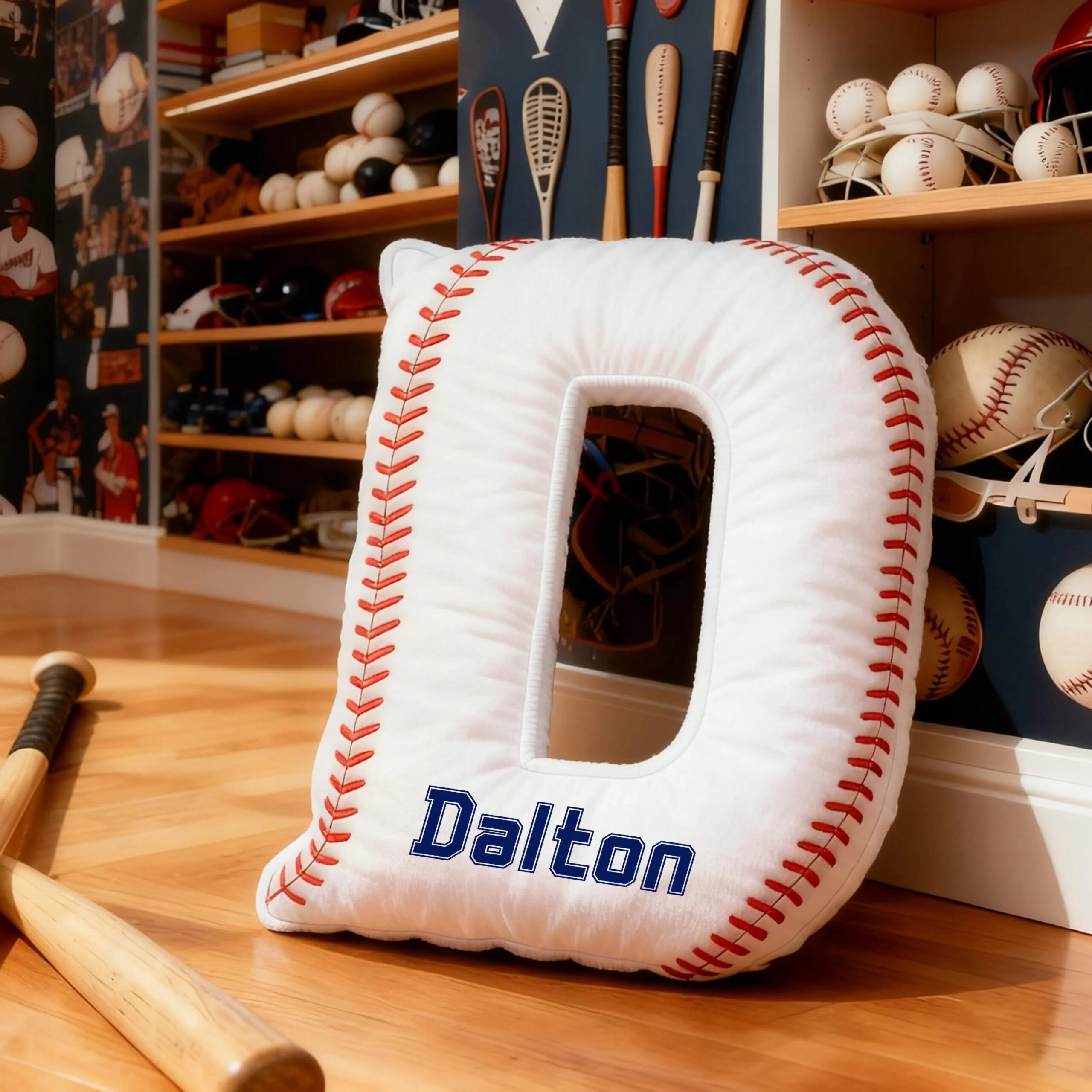 Personalized Baseball Themed Letter Shaped Pillow with Custom Name, Baseball Sports Fans gifts, Baseball Player Gift,Sport Baseball - Image 7