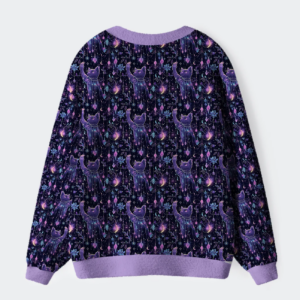 Alternative view of Dreamy Nebula Cat Ugly Cardigan Sweater