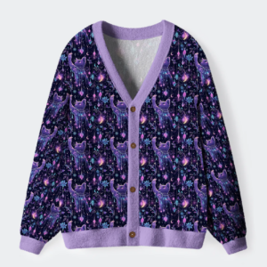 Dreamy Nebula Cat Ugly Cardigan Sweater