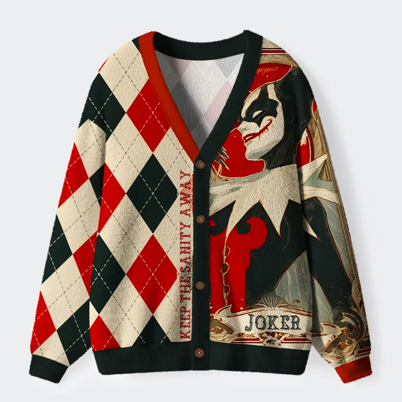 Joker:No Sanity Allowed Ugly Cardigan Sweater