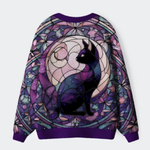 Alternative view of Ethereal Night Cat Ugly Cardigan Sweater