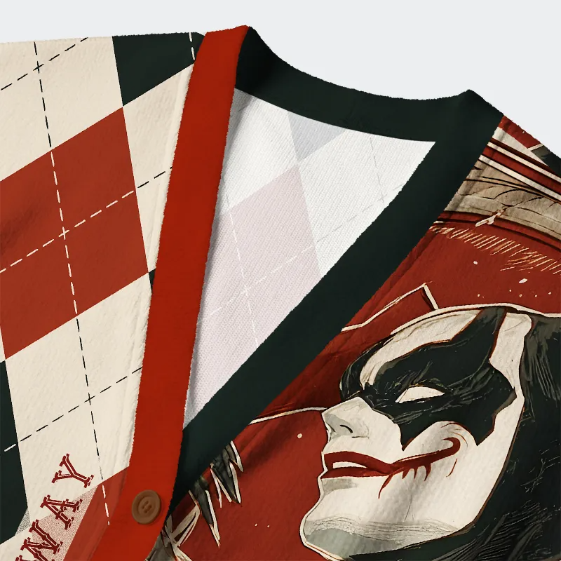 Joker:No Sanity Allowed Ugly Cardigan Sweater - Image 3