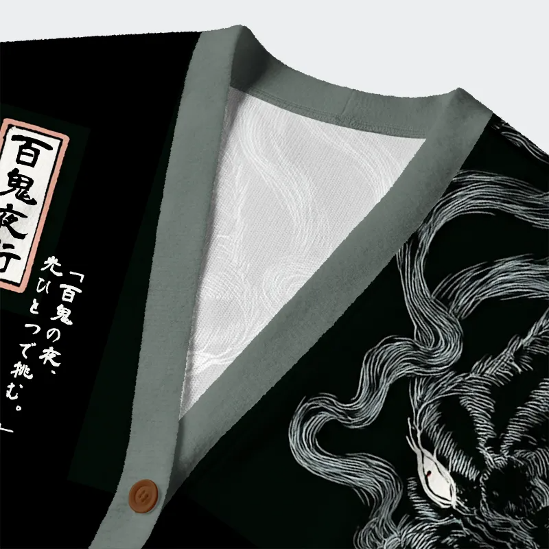 Night Stalker:Cat vs.Demon Ugly Cardigan Sweater - Image 3