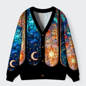 Sanctum of Sun, Moon, and Stars Ugly Cardigan Sweater