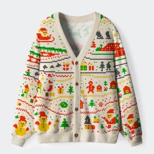 The Pixel Christmas Tale Ugly Cardigan Sweater