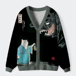 Night Stalker:Cat vs.Demon Ugly Cardigan Sweater