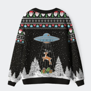 Alternative view of Alien Christmas Abduction Ugly Cardigan Sweater