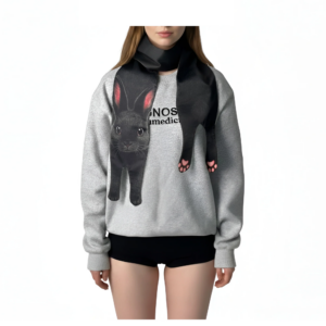 Animal Scarf – Midnight Rabbit Scarf, Novelty Silk Scarf , Novelty Silk Pet Scarf