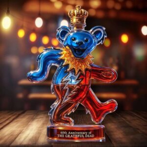 Dancing Bear 60th Anniversary Of Grateful Dead Custom Whiskey Bottle