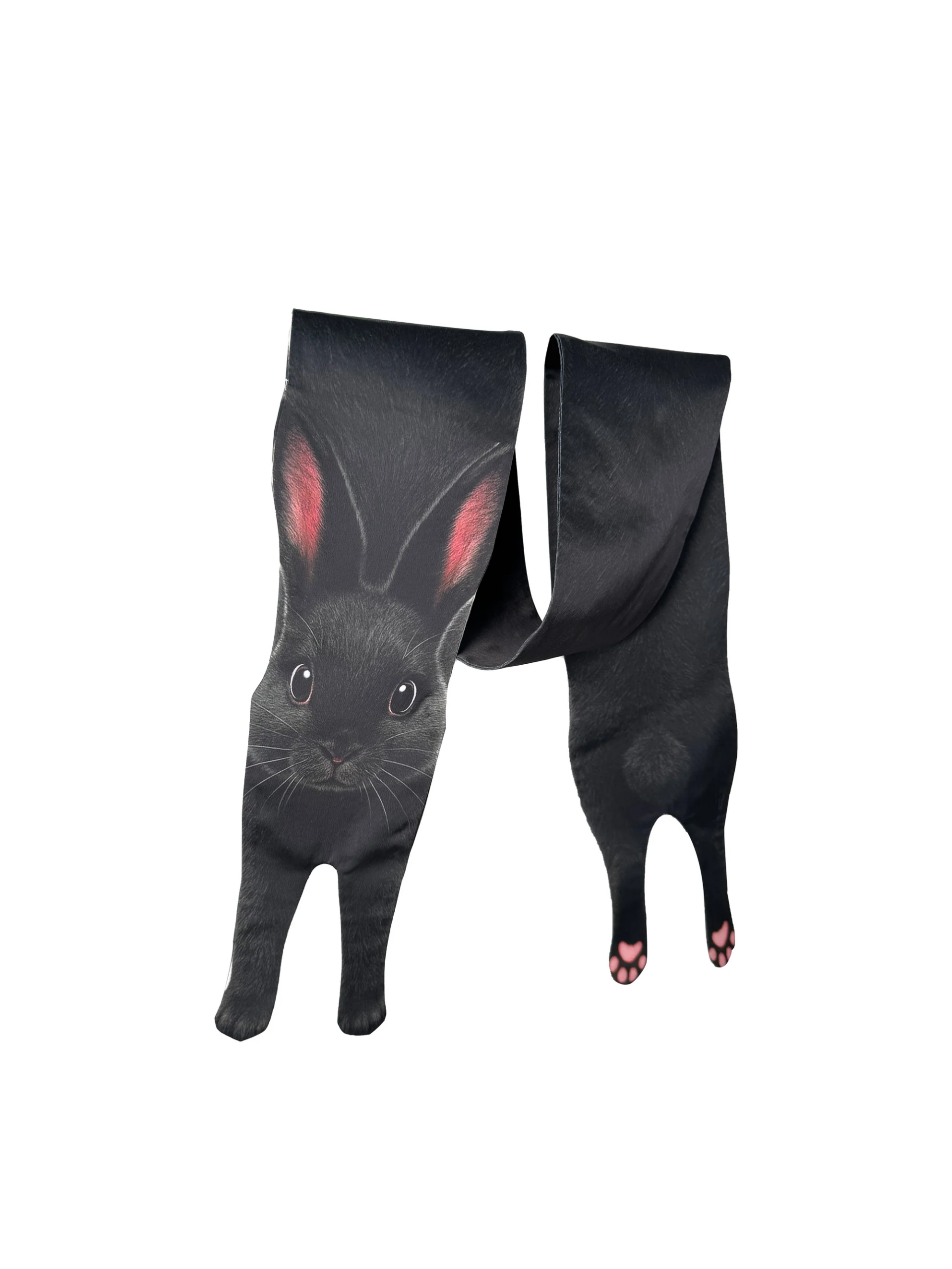 Animal Scarf – Midnight Rabbit Scarf, Novelty Silk Scarf , Novelty Silk Pet Scarf - Image 4