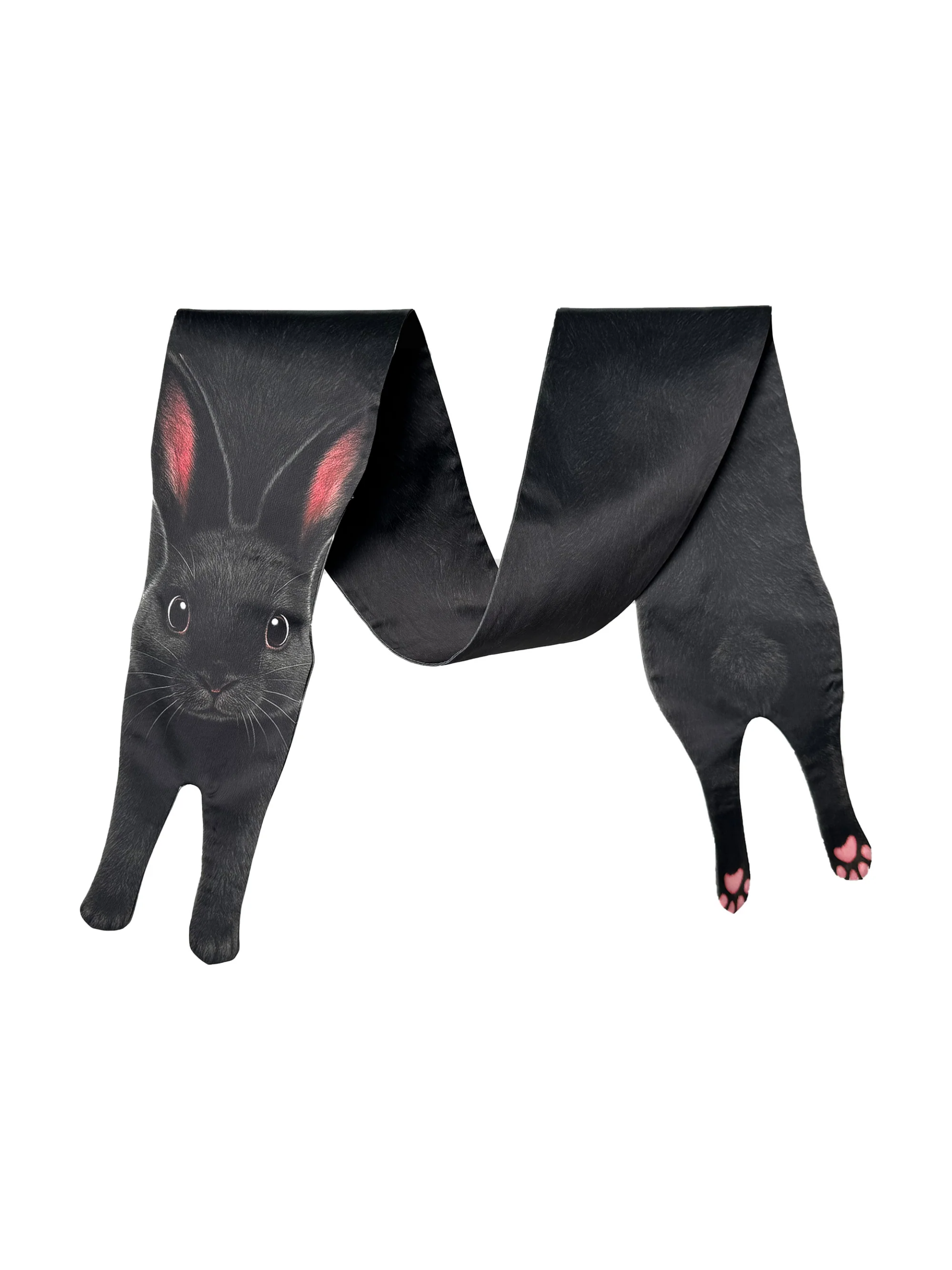 Animal Scarf – Midnight Rabbit Scarf, Novelty Silk Scarf , Novelty Silk Pet Scarf - Image 3
