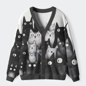The Judgmental Stare Of Cats Ugly Cardigan Sweater