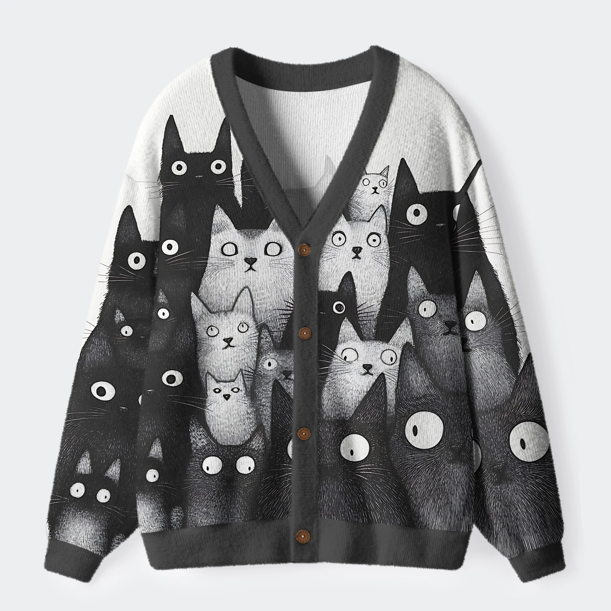 The Judgmental Stare Of Cats Ugly Cardigan Sweater