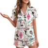 Elvis Presleyv Satin Pajamas Set For Women