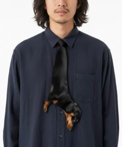 Pet Christmas Tie - Basic Black Dachshund Dog, Silk Tie, Pet Tie.