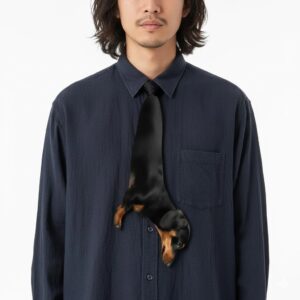 Pet Christmas Tie - Basic Black Dachshund Dog, Silk Tie, Pet Tie.